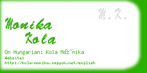 monika kola business card